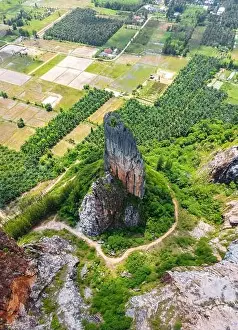 Khao Prints: Aerial view of Khao Khuha mountain in Songkhla, Thailand