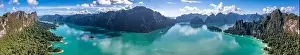 Surat Thani Prints: Aerial view of Khao Sok national park Cheow Lan Dam lake in Surat Thani, Thailand