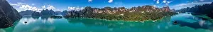 Surat Thani Prints: Aerial view of Khao Sok national park Cheow Lan Dam lake in Surat Thani, Thailand