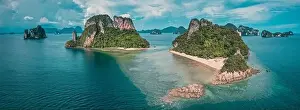 Aerial view of Koh Phak Bia, island in the Andaman Sea between Phuket and Krabi Thailand