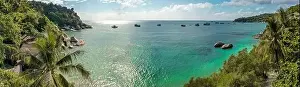 Ko Tao Prints: Aerial view of Koh Tao, Samui Province, Thailand, South east Asia