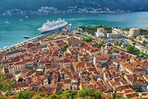 Images Dated 4th October 2017: Aerial view of Kotor Old Town, Bay of Kotor, Montenegro
