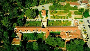 Dubrovnik Prints: Aerial View of Kupari Hotel Complex, Heavily damaged in the was, Dubrovnik, Croatia