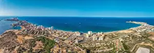 Cartagena Prints: Aerial view of La Manga seaside spit of Mar Menor in the Region of Murcia