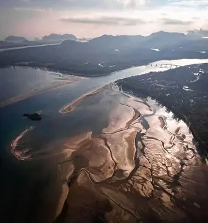 Laem Prints: Aerial view of Laem Kho Kwang Beach in Koh Lanta, Krabi, Thailand