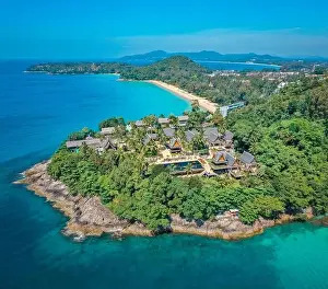 Aerial view of Laem Singh beach in Phuket, Thailand