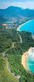 Laem Prints: Aerial view of Laem Singh beach in Phuket, Thailand