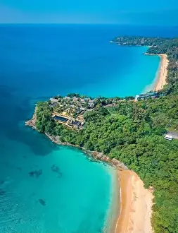 Laem Prints: Aerial view of Laem Singh beach in Phuket, Thailand