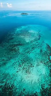 Phi Phi Island Prints: Aerial view of Laem Tong Beach or Laemtong bay in koh Phi Phi, Krabi, Thailand