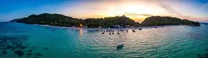 Phi Phi Island Prints: Aerial view of Laem Tong Beach or Laemtong bay in koh Phi Phi, Krabi, Thailand