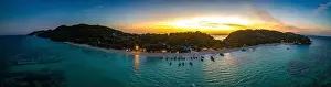 Phi Phi Island Prints: Aerial view of Laem Tong Beach or Laemtong bay in koh Phi Phi, Krabi, Thailand