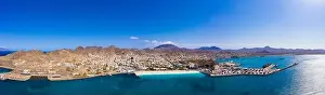 Cape Verde Prints: Aerial view of Laginha beach in Mindelo city in Sao Vicente Island in Cape Verde