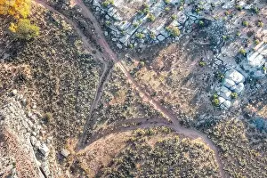 Southwest Usa Prints: Aerial view on the landscape around the Arches National Park with a triangle shaped path