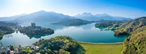 Aerial view Landscape of Sun Moon Lake in Nantou, Taiwan