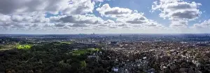 Mavic Prints: Aerial view of LONDON, England from Hampstead Heath on a Spring day