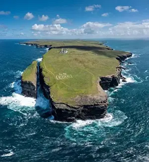 Emerald Isle Prints: An aerial view of the Loop Head Lighthouse in County Clare in western Ireland