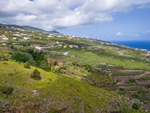 Palma Prints: Aerial view of Los Tilos bridge near Los Sauces at La Palma Island, Canary Islands, Spain