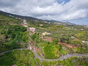 Palma Prints: Aerial view of Los Tilos bridge near Los Sauces at La Palma Island, Canary Islands, Spain