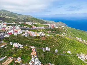 Palma Prints: Aerial view of Los Tilos bridge near Los Sauces at La Palma Island, Canary Islands, Spain
