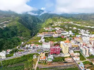 Palma Prints: Aerial view of Los Tilos bridge near Los Sauces at La Palma Island, Canary Islands, Spain