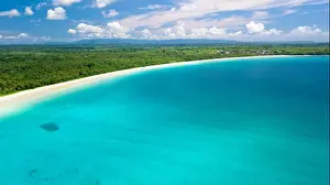 Equator Prints: Aerial view of the Madwaer beach in the Kei Cecil island, Maluku, Indonesia
