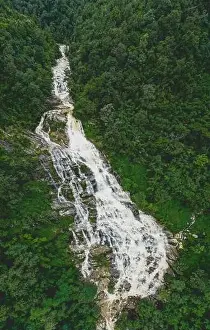 Chiang Mai Prints: Aerial view of Mae Ya Waterfall in Doi Inthanon national park