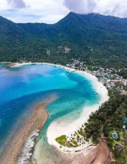 Malibu Beach Prints: Aerial view of Malibu beach in Koh Phangan, Thailand