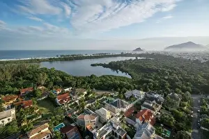 Carioca Prints: Aerial view of Marapendi Lagoon and Reserve at Barra da Tijuca - Rio de Janeiro, Brazil