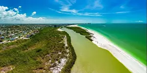 Aerial View of Marco Island, a popular tourist beach town in Florida