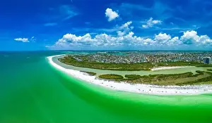 Marco Prints: Aerial View of Marco Island, a popular tourist beach town in Florida
