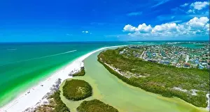 Marco Prints: Aerial View of Marco Island, a popular tourist beach town in Florida