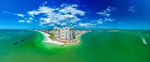 Marco Prints: Aerial View of Marco Island, a popular tourist beach town in Florida