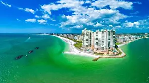 Marco Prints: Aerial View of Marco Island, a popular tourist beach town in Florida