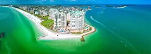 Marco Prints: Aerial View of Marco Island, a popular tourist beach town in Florida