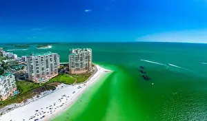 Marco Prints: Aerial View of Marco Island, a popular tourist beach town in Florida