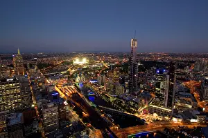 Southbank Prints: Aerial view of Melbourne during the 2006 Commonwealth Games