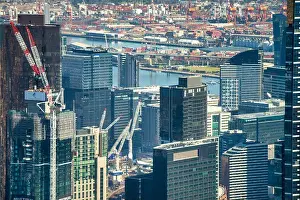 City District Prints: An aerial view of Melbourne Downtown skyline on a beautiful sunny day