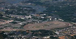 Prefecture Prints: aerial view of Miho training center of Japan racing association