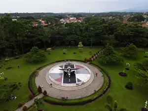 Jet Aircraft Prints: Aerial view of Military fighter aircraft at high speed in the raharja park