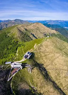 Monte Bre Prints: Aerial view from the top of Monte Lema towards Lugano Lake and Ticino district