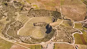 Cusco Prints: Aerial view of Moray Archeological site