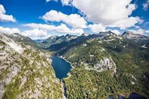 Mountain View Prints: Aerial view of mountain landscape in British Columbia, Canada