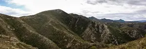 Aerial view of mountains in Spain