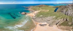 Donegal Prints: Aerial view of the Murder Hole beach