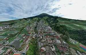 Sky City Prints: Aerial view of the Nepal van java is a Rural tour on the slopes of mount sumbing