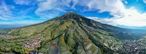 Sky City Prints: Aerial view of the Nepal van java is a Rural tour on the slopes of mount sumbing