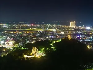 Cham Prints: Aerial view of Nhan temple, tower is an artistic architectural work of Champa people in Tuy Hoa city