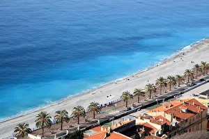 French Riviera Prints: Aerial view of Nice city, French Riviera, Provence, France