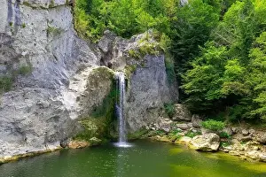 Turkey Country Prints: Aerial view of of Ilıca Waterfall in Küre Mountains National Park, Turkey