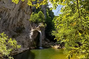 Aerial view of of Ilıca Waterfall in Küre Mountains National Park, Turkey